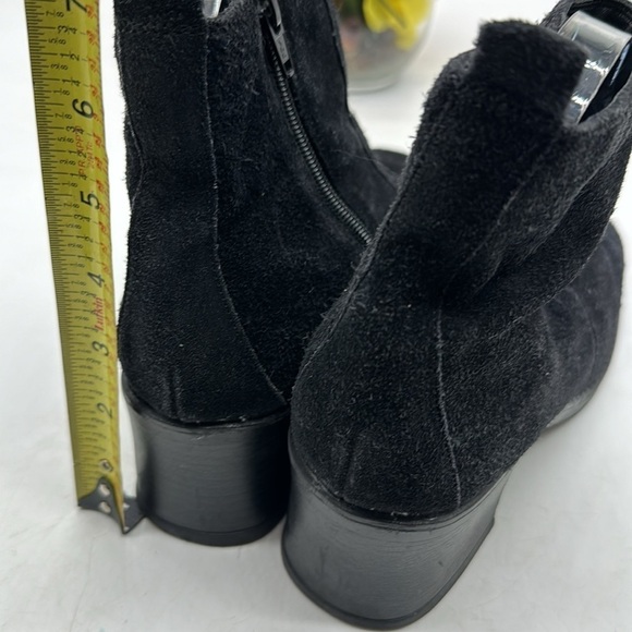 Leathercraft Black suede square tow ankle boots Size 9 BAB4795A - Picture 4 of 13